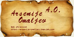 Arsenije Omaljev vizit kartica